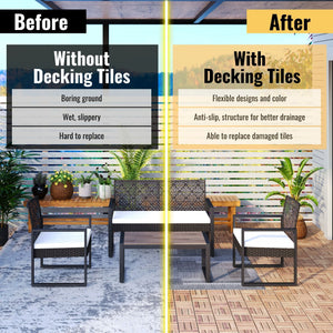 12" X 12" Interlocking Deck Tiles Checker Pattern