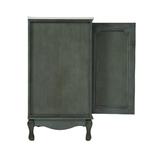 Vintage Bathroom Vanity With Ceramic Sink, Adjustable Shelves