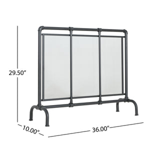 Celeste 1 Panel Iron Fireplace Screen 36" W x 29" H