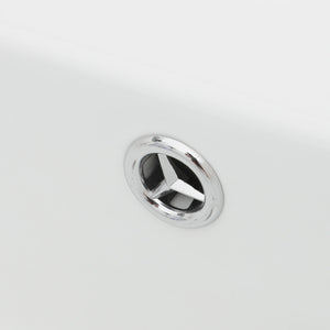 Wall Mounted Rectangular Bathroom Sink With 304 Stainless Steel Towel Bar & Overflow - White
