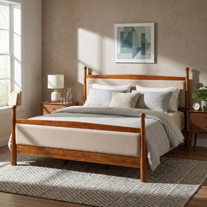 King Size Upholstered Platform Bed Frame
