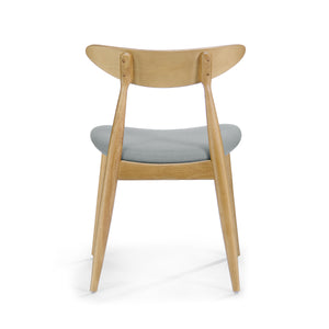 Set of 2 Retro Rubberwood Chairs with Ergonomic Back & Plush Cushions