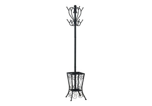 Coat Rack, Hall Tree, Free Standing, 8 Hooks, Entryway, Umbrella Holder, Transitional - Black - Best Buy Furniture