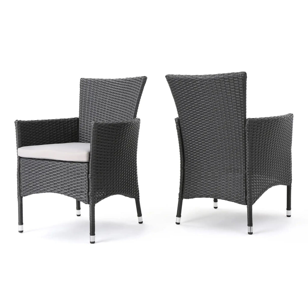 Dimensional Outdoor Dining Chair With Cushion Seat And Iron Frame (Set of 2) - Best Buy Furniture