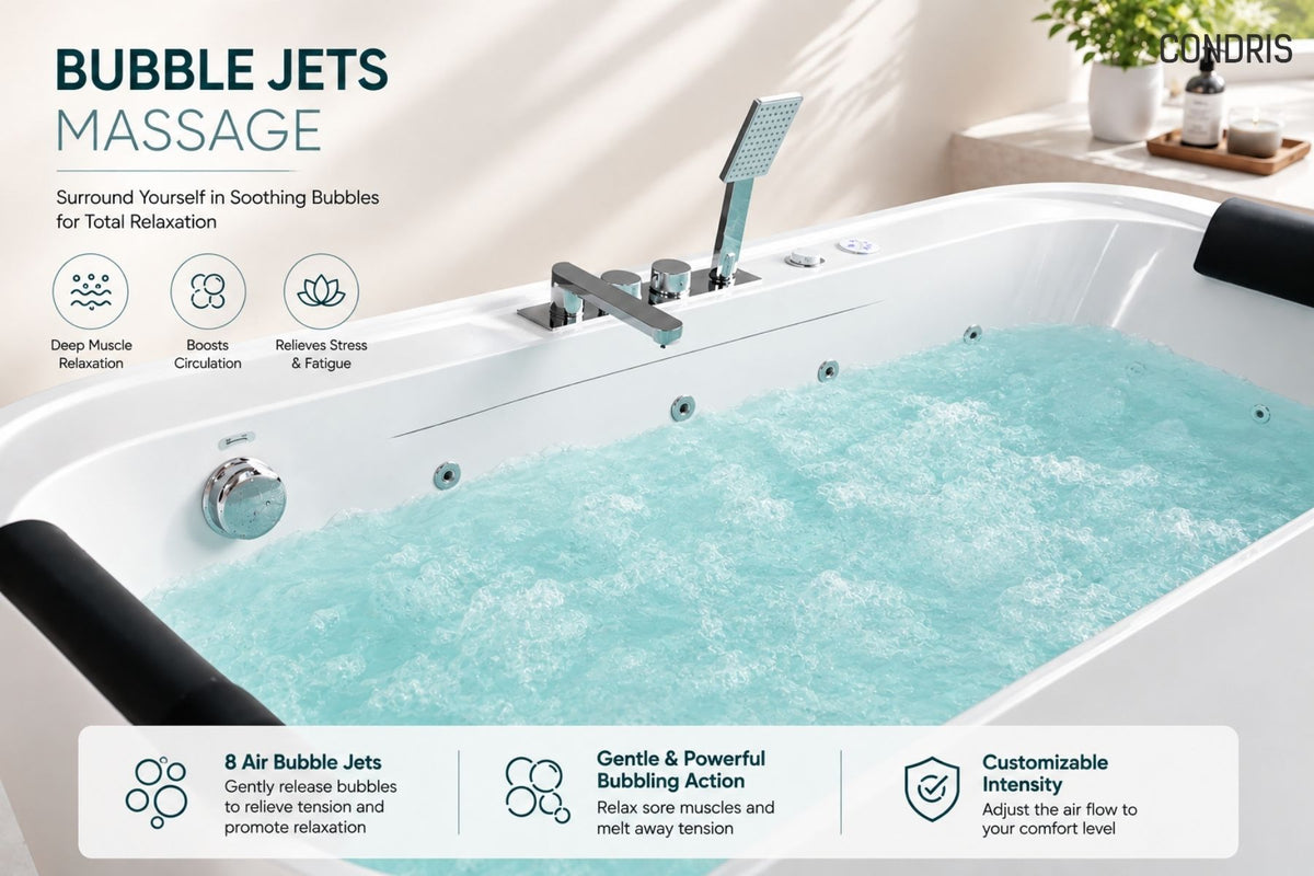 Condris 67" x 35" Whirlpool Bathtub for 2-Person