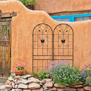 2 Pack Metal Garden Trellis 71" x 19.7" Rustproof Outdoor Support
