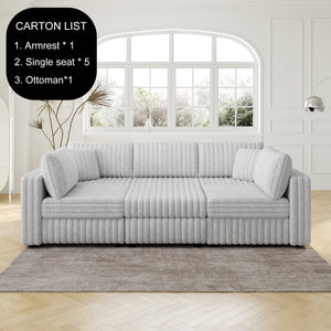 106.3" U-Shaped 6-Person Sofa with Ottoman
