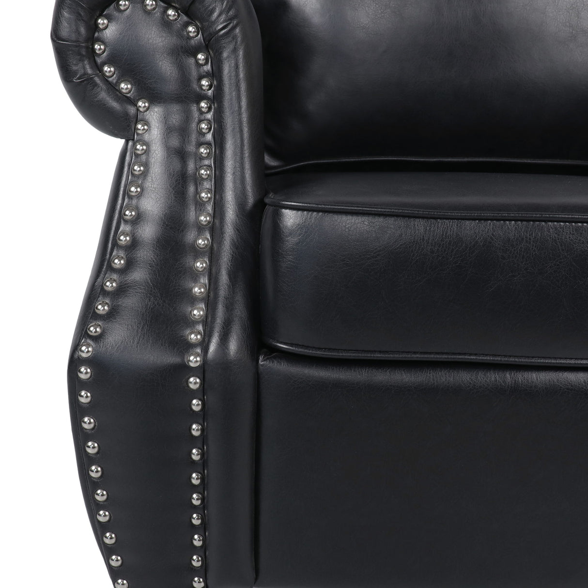 Contemporary Club Chair With Nailhead Trim And Rolled Armrests