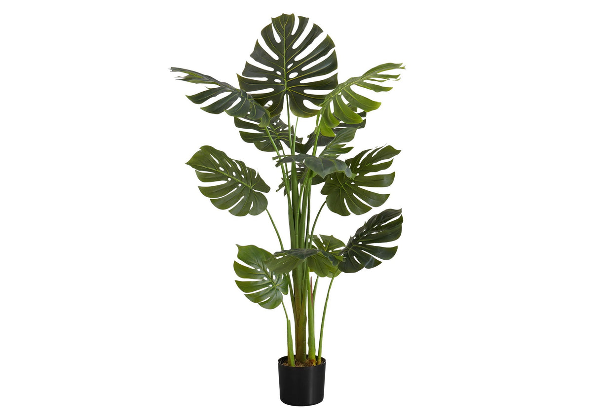 55" Tall, Artificial Plant, Monstera Tree, Indoor, Faux, Fake, Floor, Greenery, Potted, Real Touch, Decorative - Green / Black - Best Buy Furniture