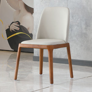Modern Dining Chairs, Wooden Legs (Set of 2) - Gray