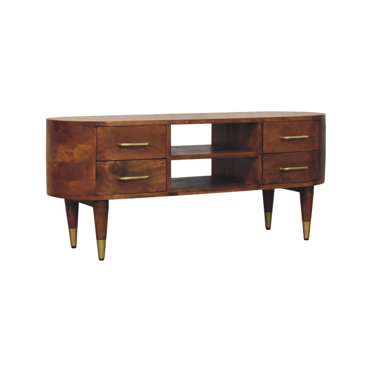 Solid Wood Valenza Curved Media Unit