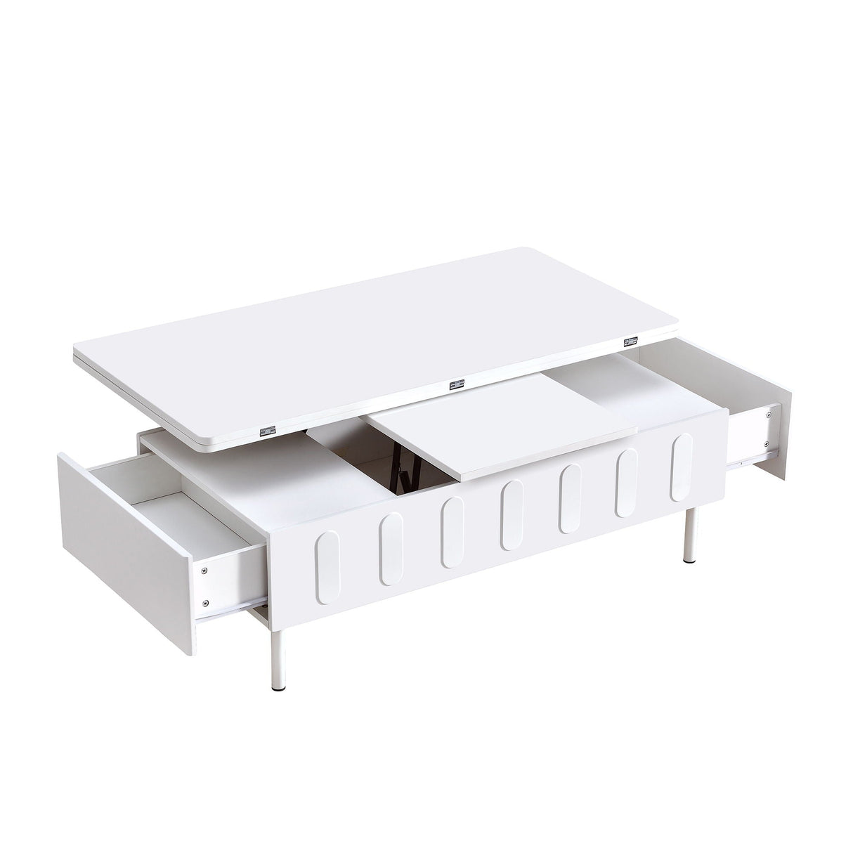 Lift Top Coffee Table with 2 Drawers and Hidden Storage Compartment for Living Room