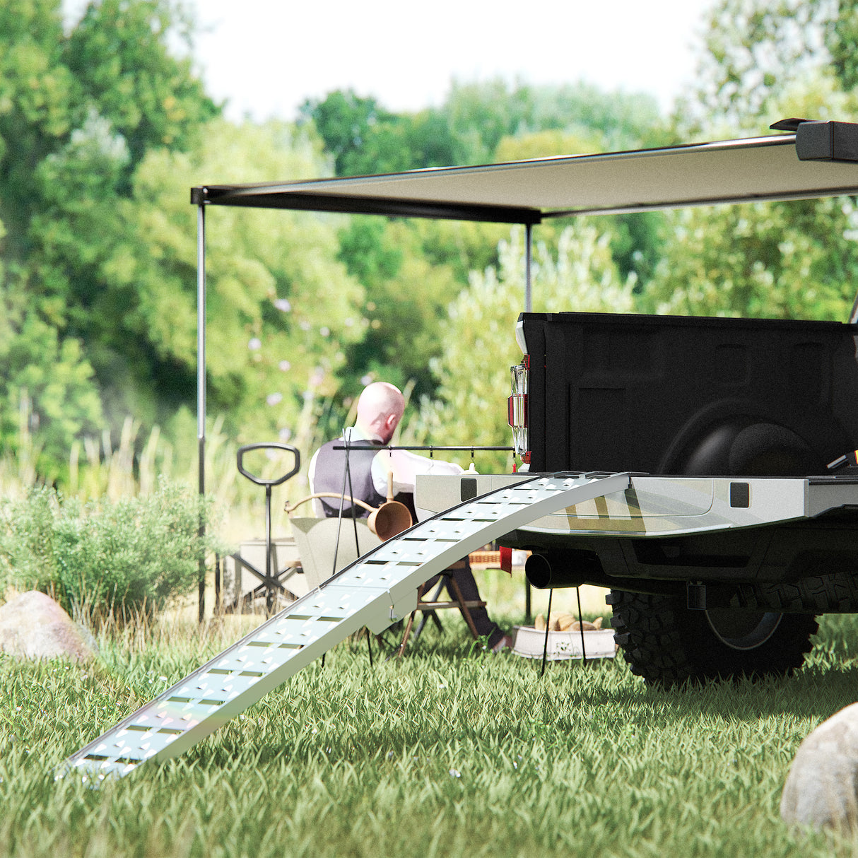 7.5FT Heavy Duty Aluminum Loading Ramp Set for Pickup Truck Beds