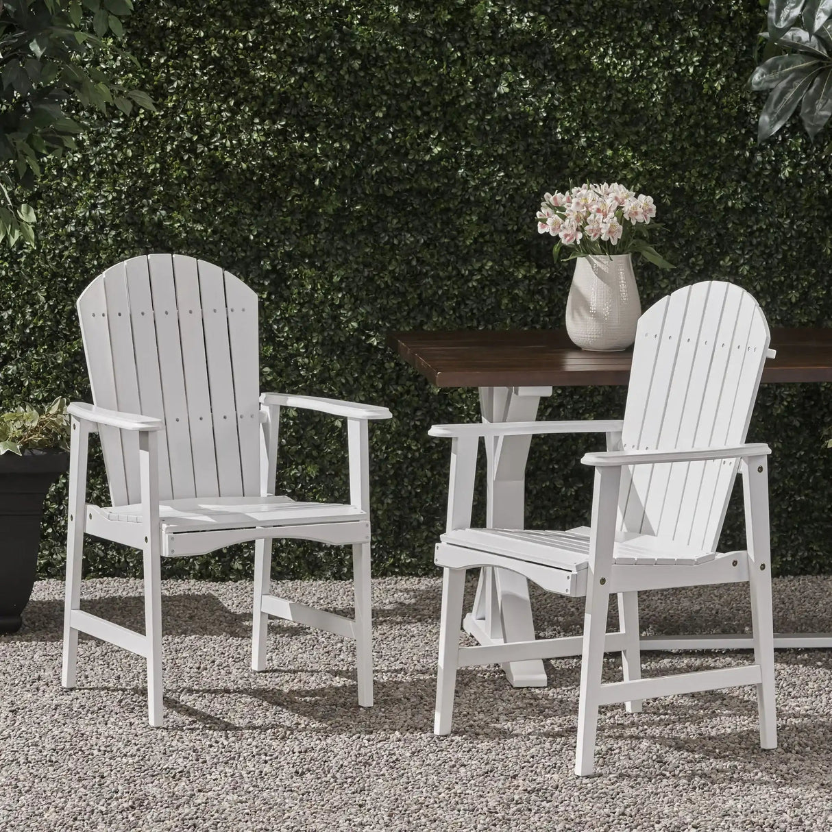 Outdoor Weather Resistant Acacia Wood Adirondack Dining Chairs (Set of 2) - Best Buy Furniture