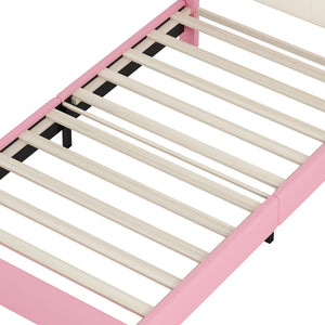Upholstered Princess Platform Bed With Crown Headboard