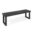 Realm - Outdoor Bench With Slat Panel Top And Base - Dark Gray - Best Buy Furniture
