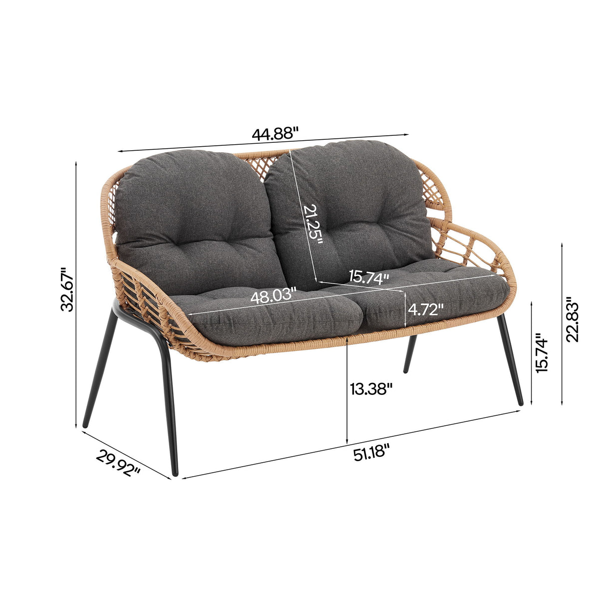 Pine - 4 Piece Outdoor Conversation Set