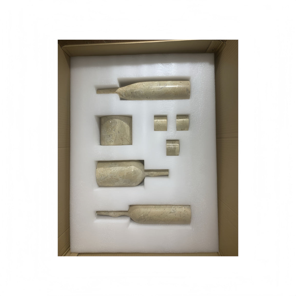 7 Pieces Luxury Natural Marble Living Room Accessories Set