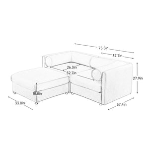 Contemporary Elegant Sofa With Storage And Ottoman