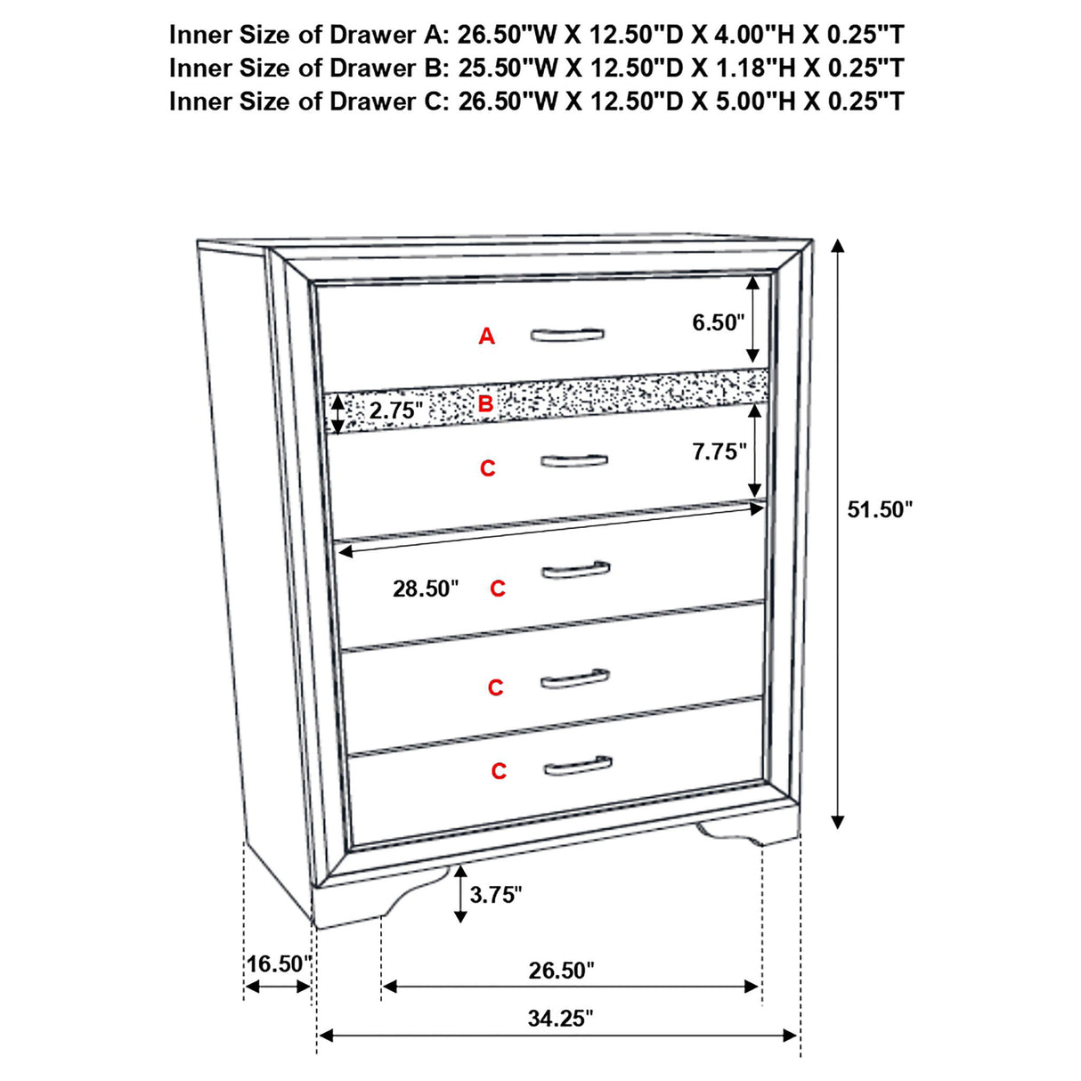 Annie - 5 Piece Bedroom Set
