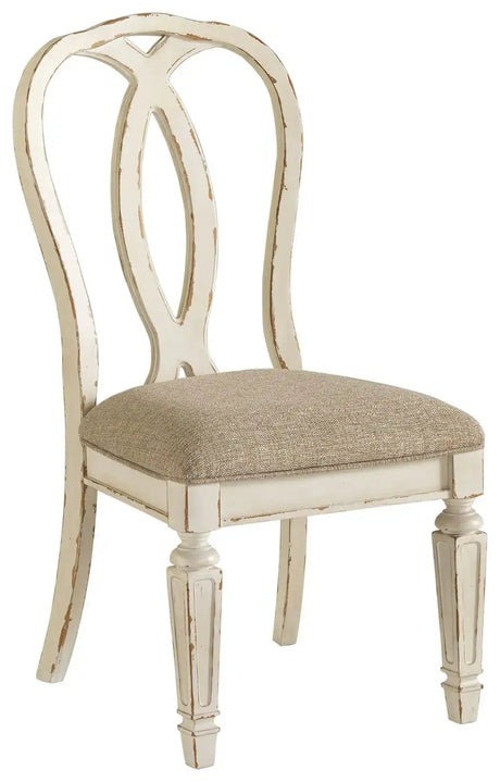 Realyn - Dining UPH Side Chair (Set of 2) - Ribbonback - Chipped White - Best Buy Furniture