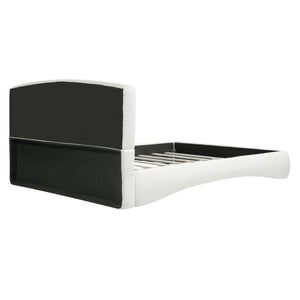 Curved Upholstered Bed with Smart Ambient Lighting