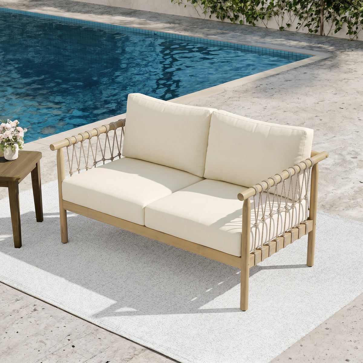 Light Teak Acacia Wood Patio Seating