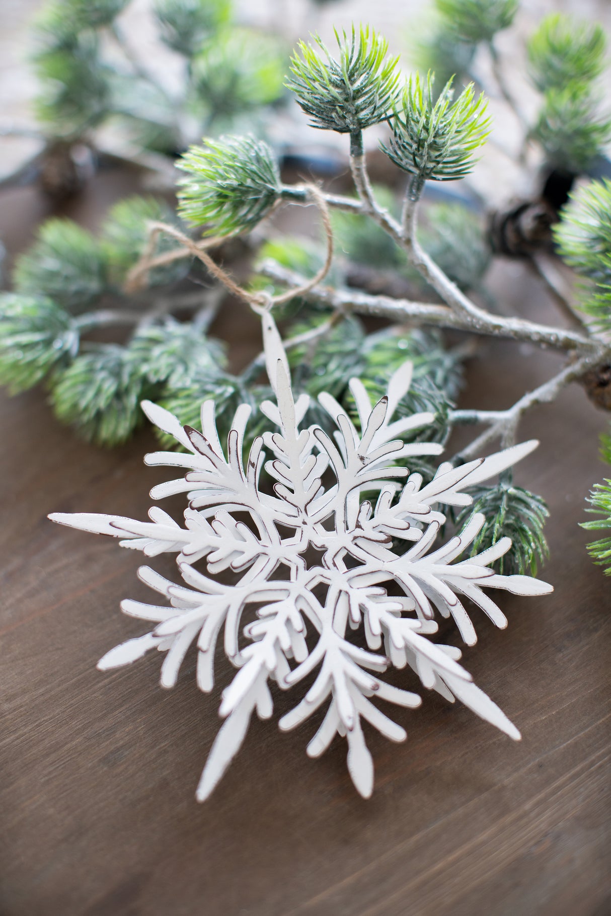 Set of 6 Iron Snowflake Hanger Christmas Tree Ornaments