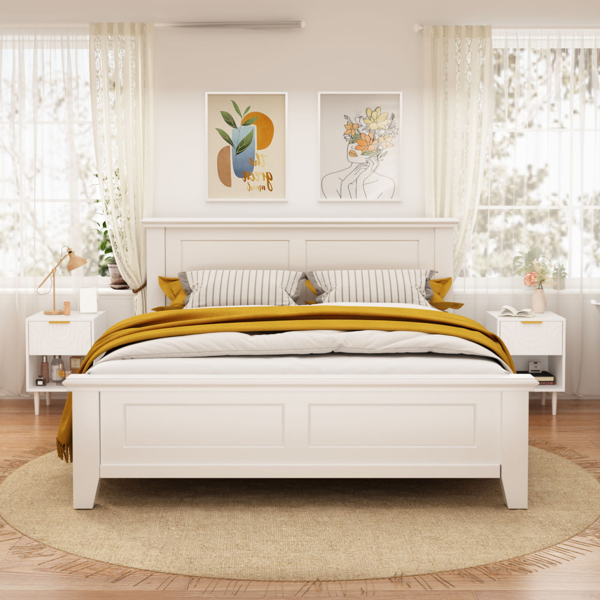 Nightstand With 1 Drawer And Open Shelf - White
