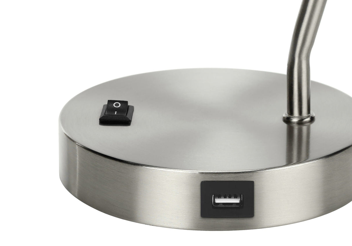 Lighting, Table Lamp, USB Port Included, Nickel Metal, Nickel Shade, Modern - Silver - Best Buy Furniture