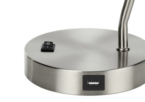 Lighting, Table Lamp, USB Port Included, Nickel Metal, Nickel Shade, Modern - Silver - Best Buy Furniture