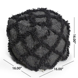 Jumanji - Handcrafted Wool And Cotton Pouf - Brown