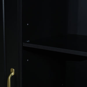 Freestanding Tall Storage Cabinet With 2 Tilt Out Hampers