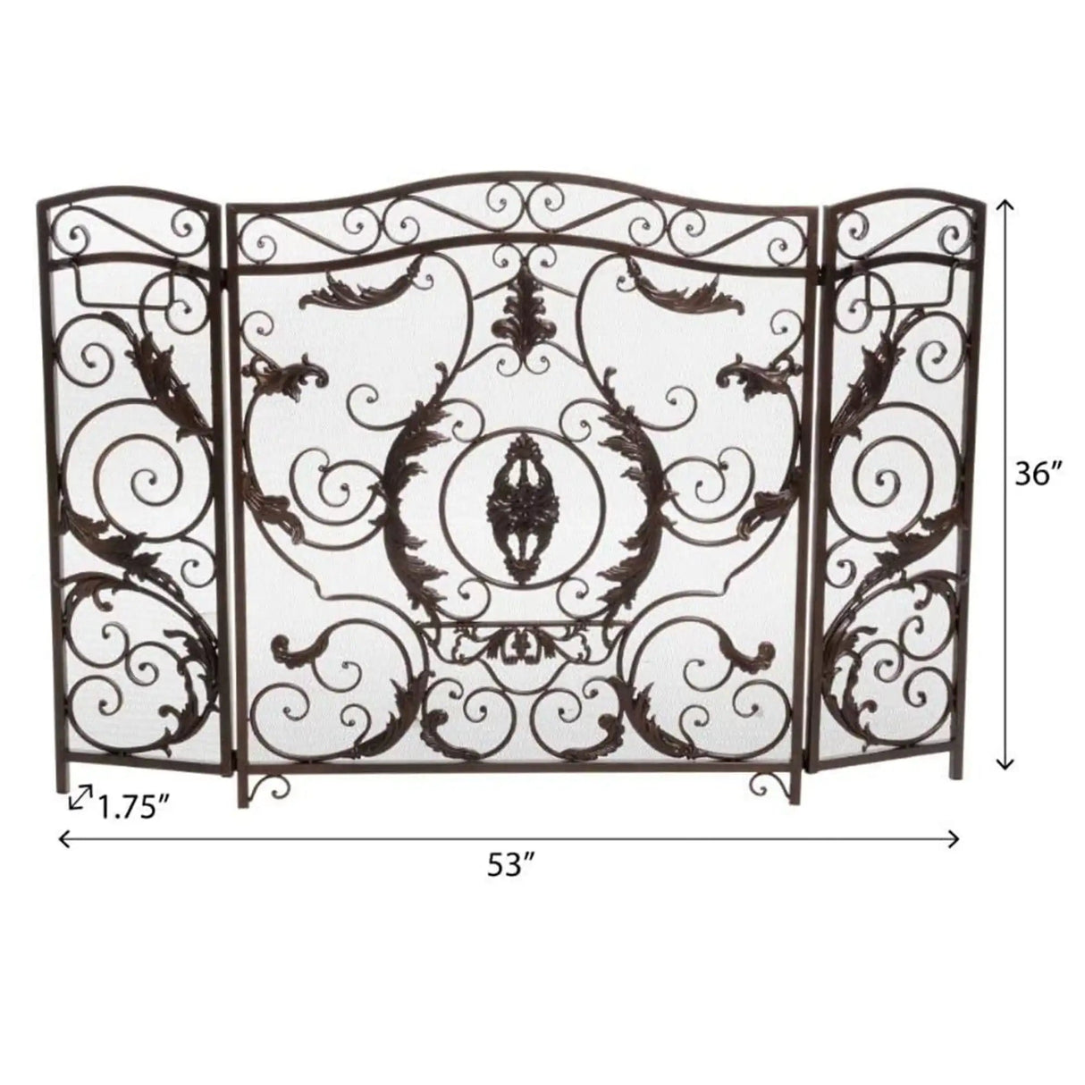 Mariella - Traditional Floral Iron Fireplace Screen With Ornate Design - Best Buy Furniture