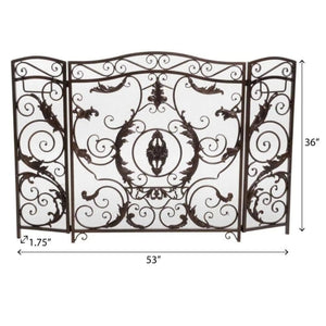 Mariella - Traditional Floral Iron Fireplace Screen With Ornate Design - Best Buy Furniture
