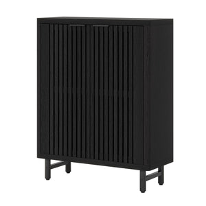 6 Tier Shoe Cabinet With Louvered Doors