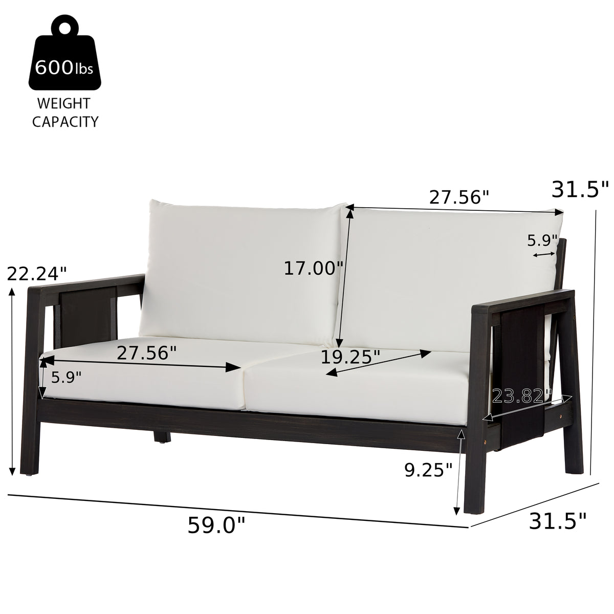 4-Piece Outdoor Sofa Set with Cushions
