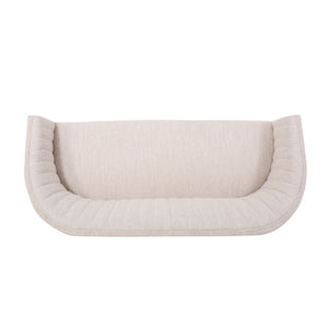 Mid Century Modern Loveseat With Channel Stitched Backrest
