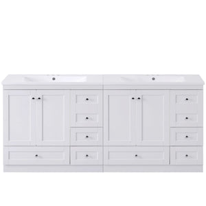 Shaker Free Standing Bathroom Vanity Cabinet & Sink, Soft Close Drawers, Soft Close Doors