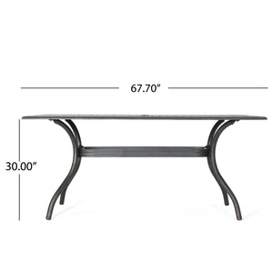 Enchantia - Outdoor Rectangular Dining Table With Weave Tabletop And Flared Legs - Copper - Best Buy Furniture