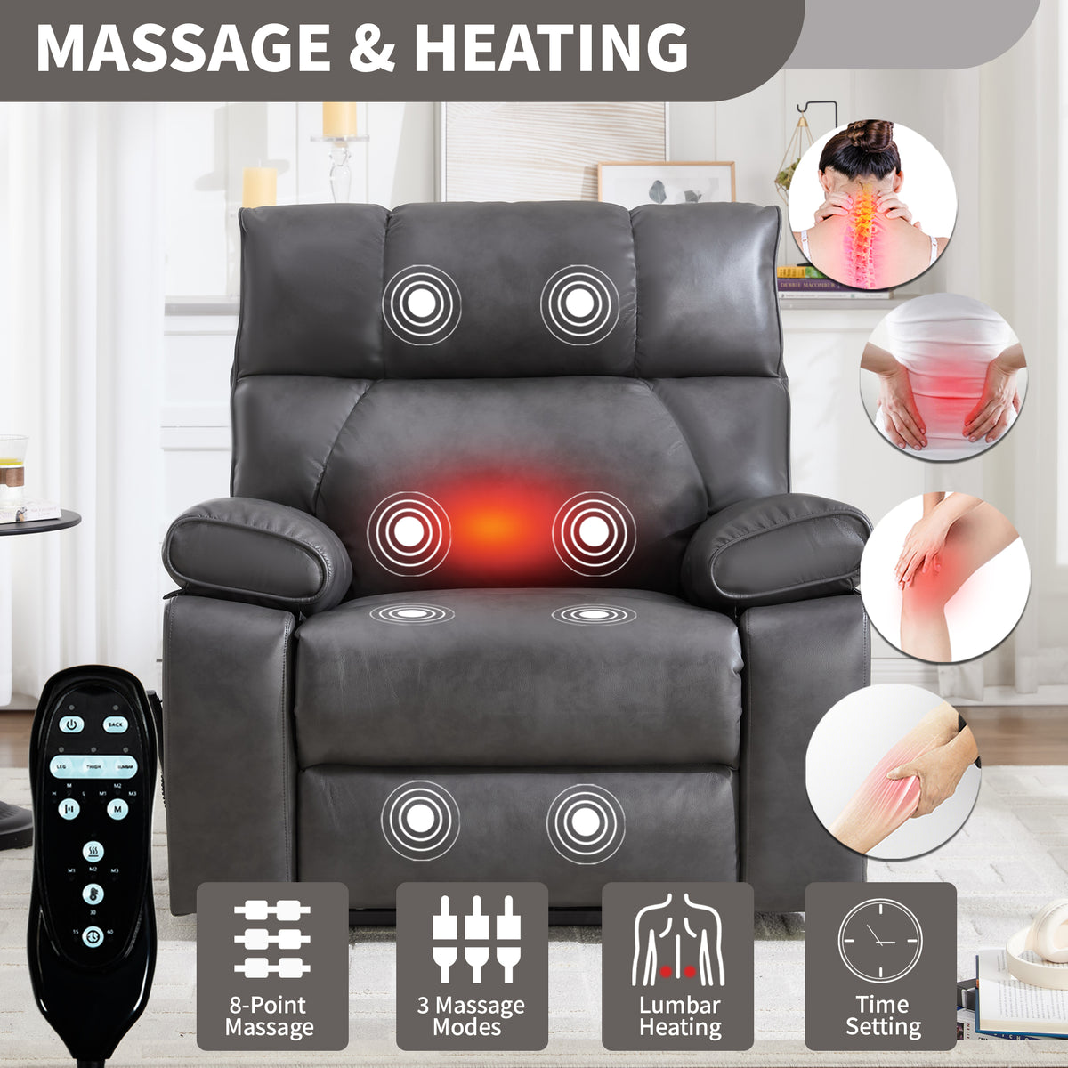 ComfortMax Dark Oversized Lift Recliner Chair
