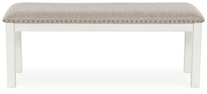 Robbinsdale - Large Upholstered Dining Room Bench - Antique White - Best Buy Furniture
