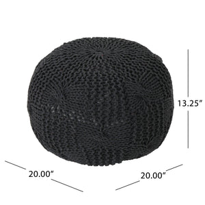 Bordeaux - Knitted Round Pouf