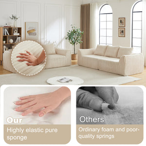 Minimalist 3+3 Seater Corduroy Sofa Set