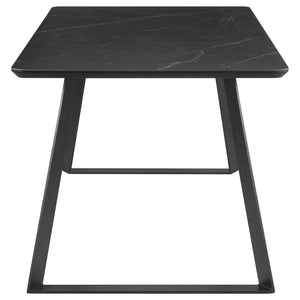 Smith - Rectangular Top Dining Table With 3 Drawers - Black