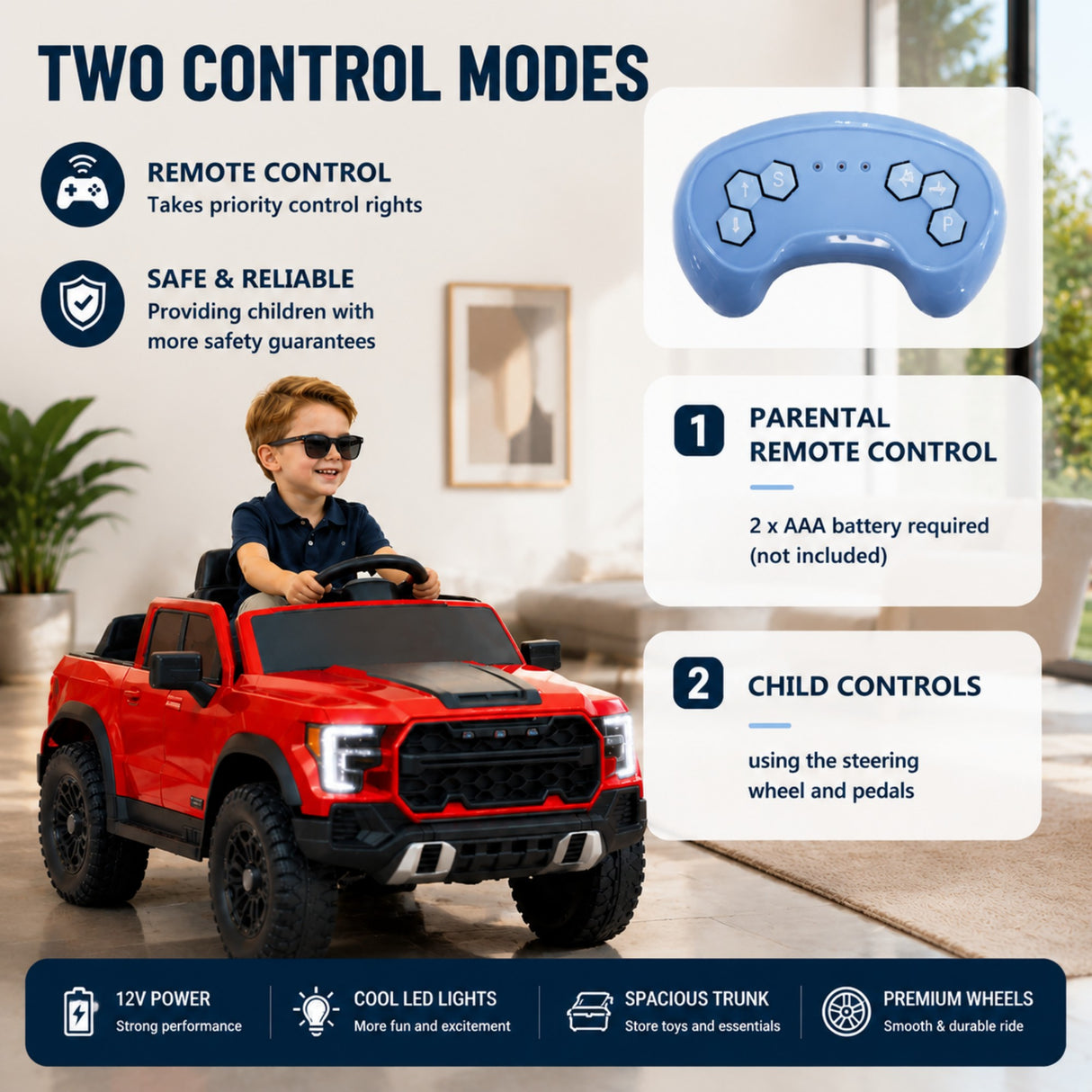 12V Kids Ride-On Car with Remote Control
