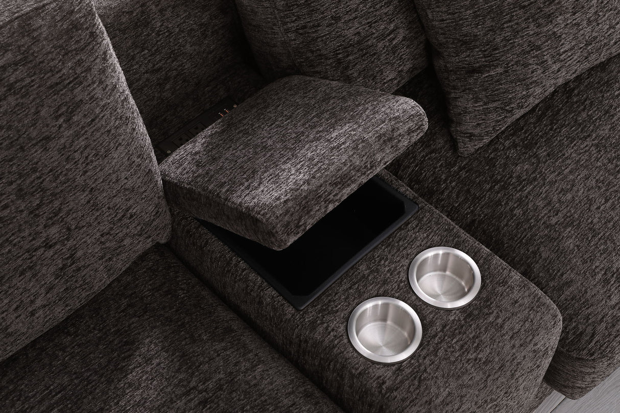 Nyeisha - Piece Upholstered Sofa & Chaise - Coffee
