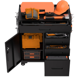 Rolling Tool Cabinet Heavy Duty Garage Storage With Lockable Doors