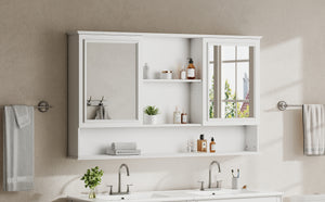 60" Wall-Mounted Bathroom Medicine Cabinet with Mirrors