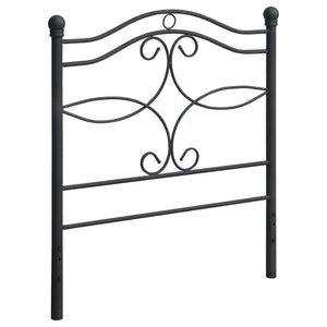Twin Headboard With Scrollwork Design - Black